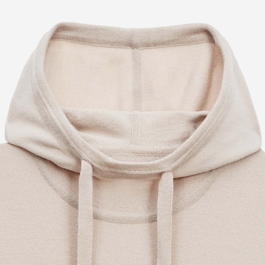 KNIT BEGE HOODED TOP