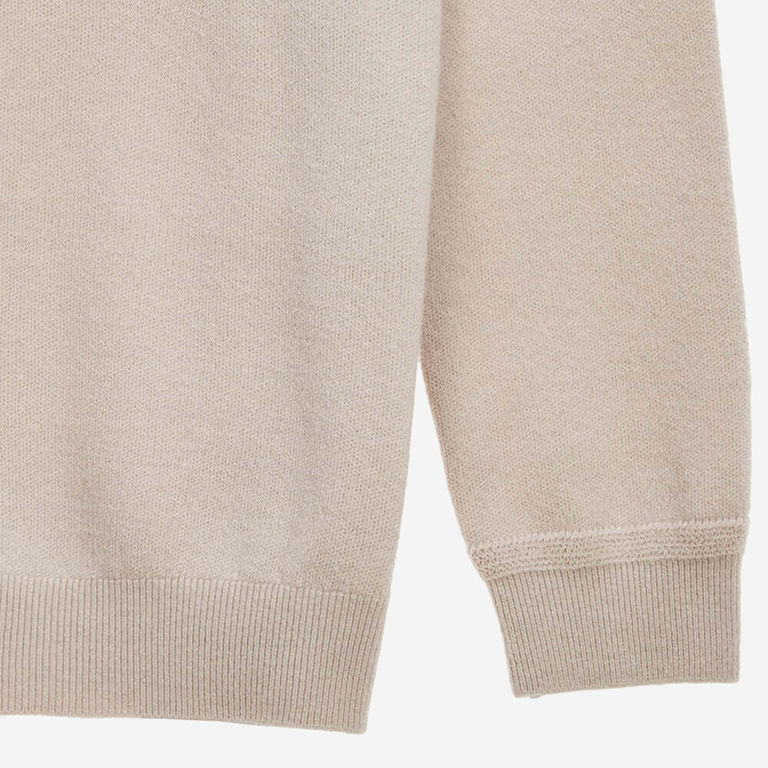 KNIT BEGE HOODED TOP