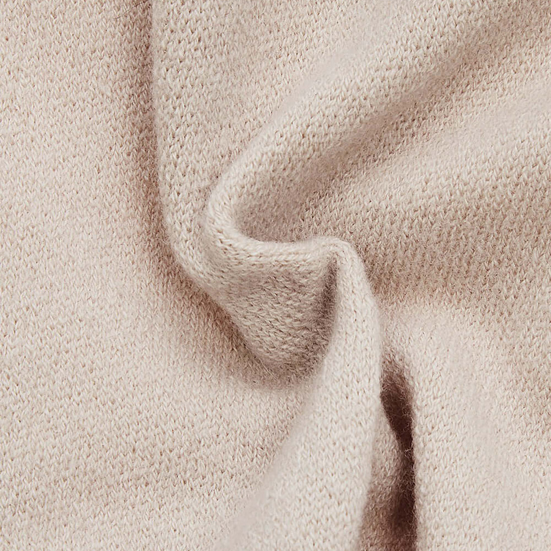 KNIT BEGE HOODED TOP
