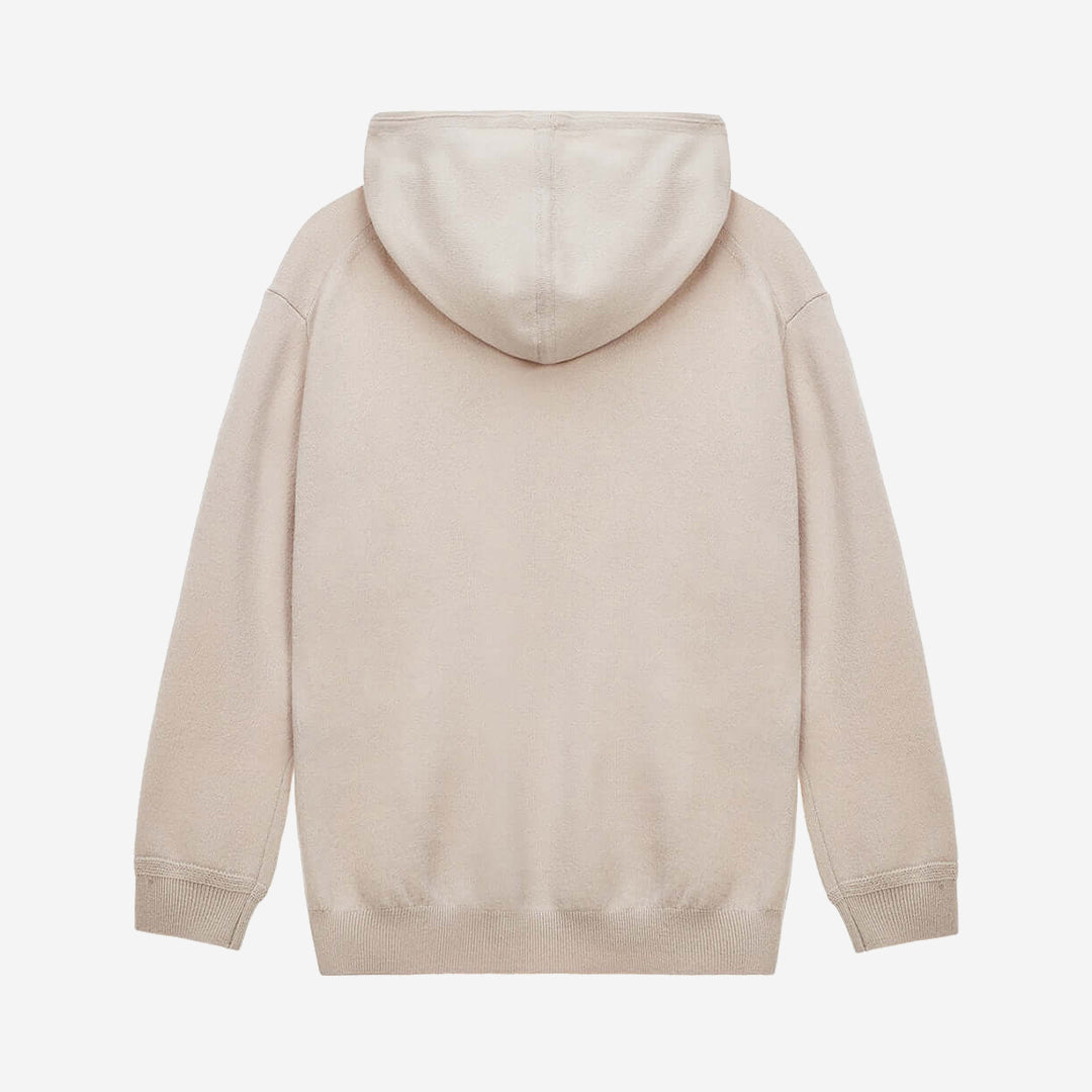 KNIT BEGE HOODED TOP