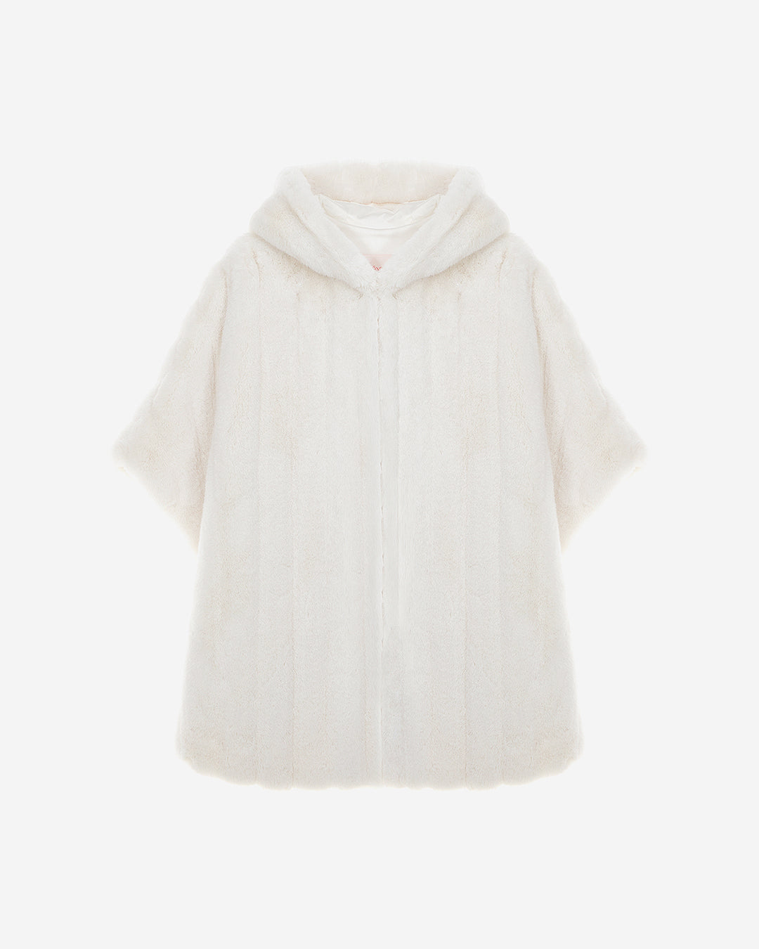 [PRIVATE] FAUX FUR HE-A HOODED PONCHO
