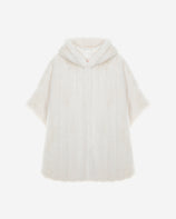 [SIGNATURE] WOMEN'S FAUX FUR HE-A HOODED PONCHO