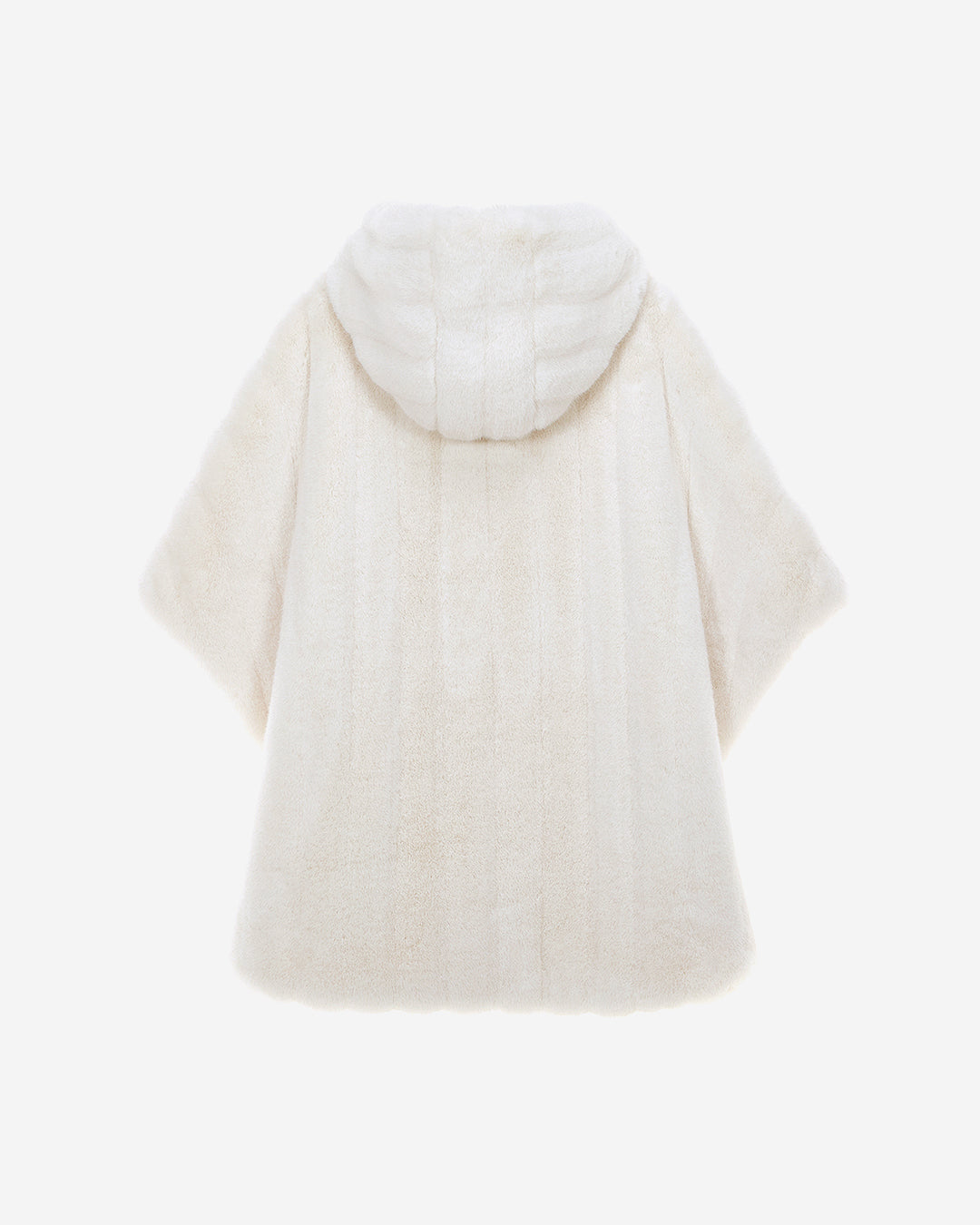 [PRIVATE] FAUX FUR HE-A HOODED PONCHO
