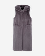 [SIGNATURE] WOMEN'S FAUX FUR LAON HOODED MAXI VEST