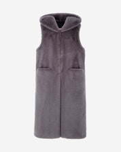 [PRIVATE] FAUX FUR LAON HOODED MAXI VEST