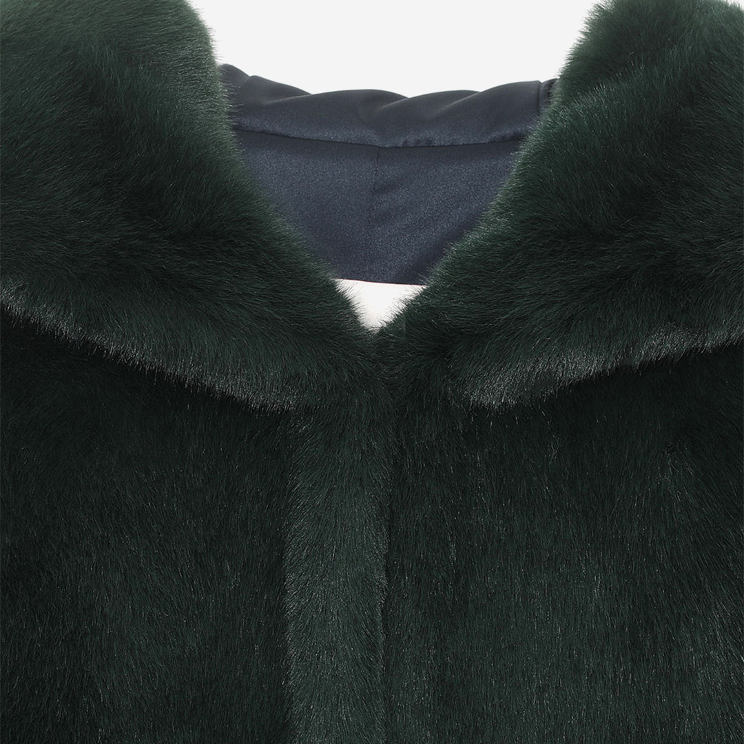 [SIGNATURE] WOMEN'S FAUX FUR LAON HOODED MAXI VEST