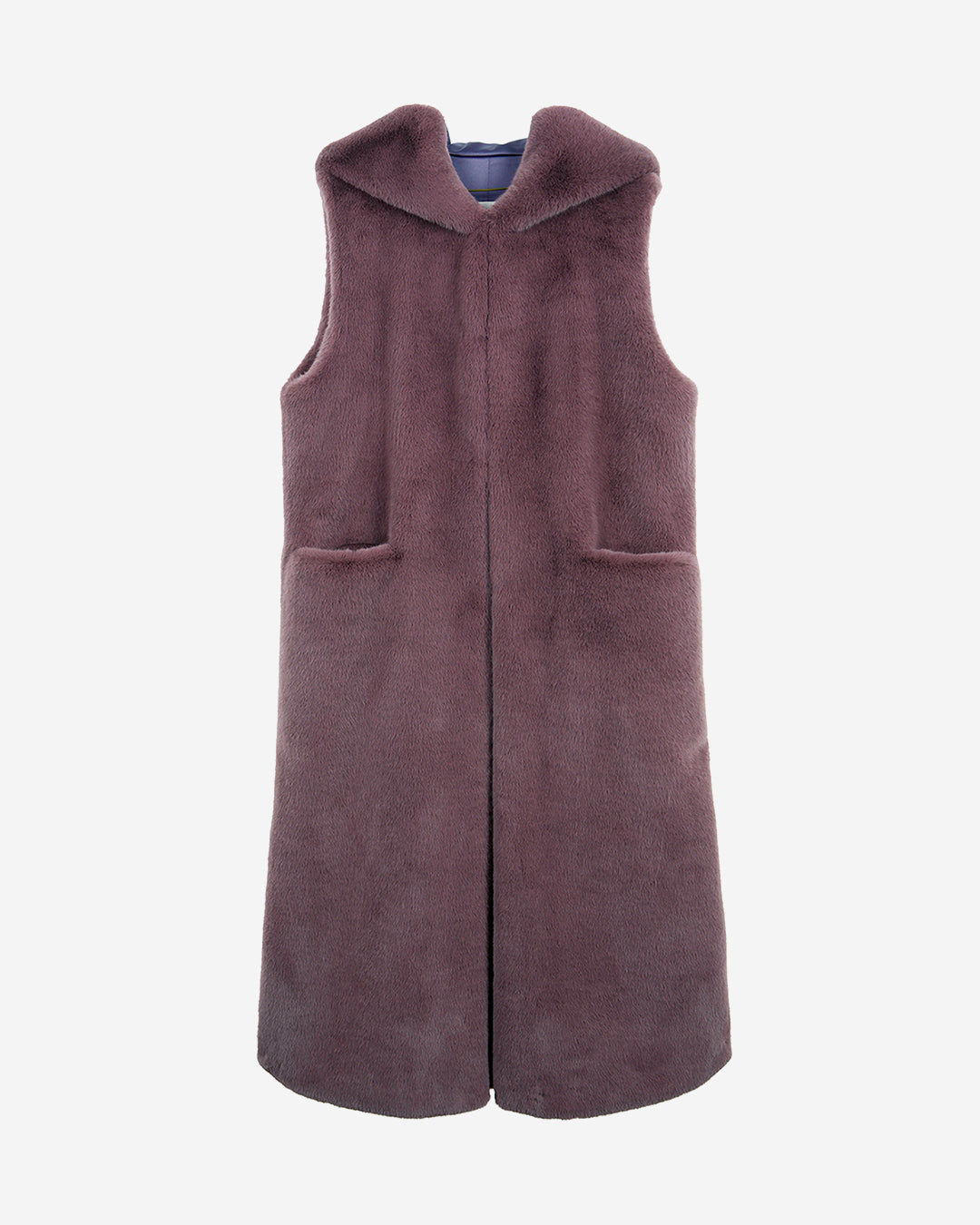 [PRIVATE] FAUX FUR LAON HOODED MAXI VEST