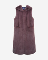 [SIGNATURE] WOMEN'S FAUX FUR LAON HOODED MAXI VEST