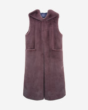 [PRIVATE] FAUX FUR LAON HOODED MAXI VEST