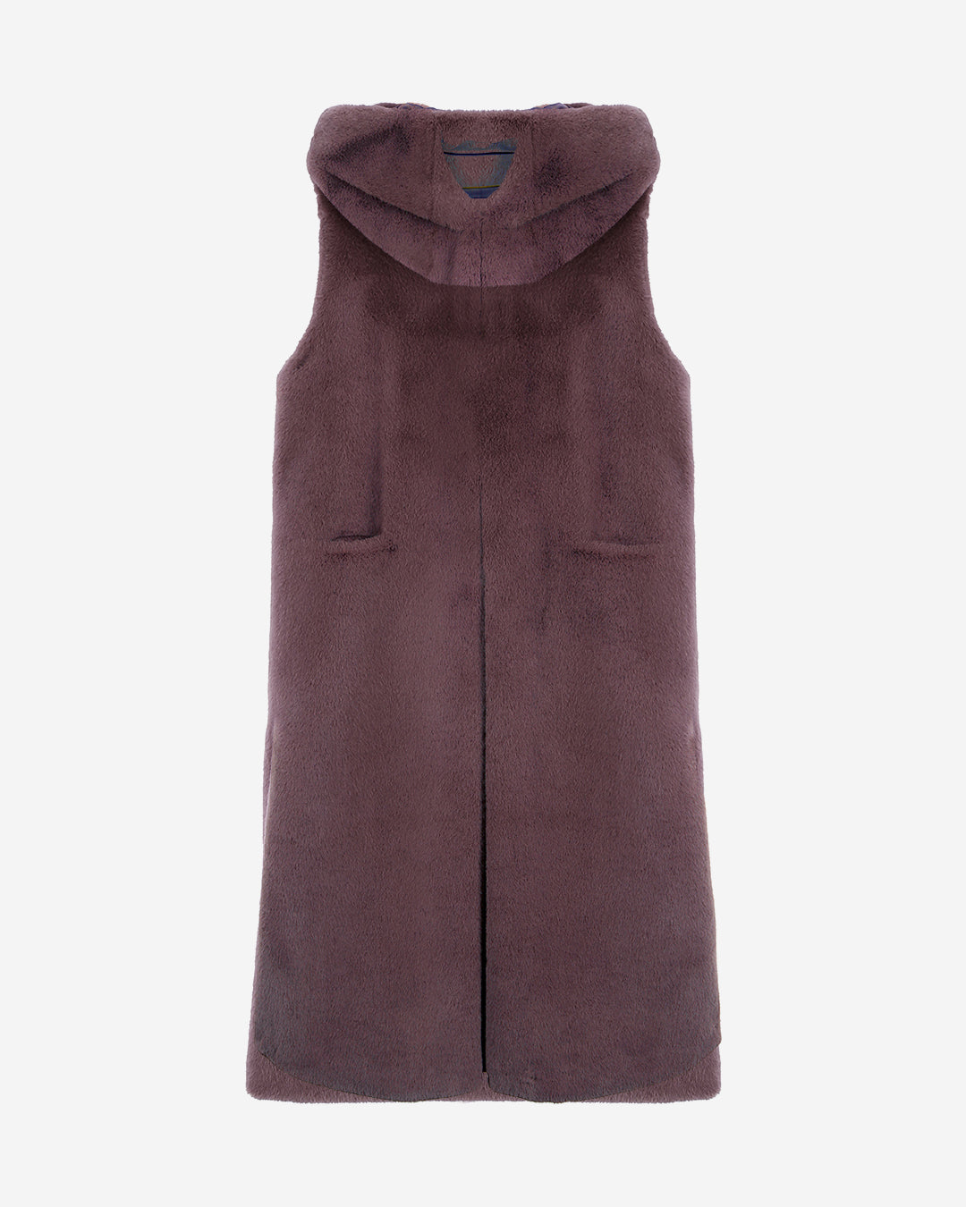 [PRIVATE] FAUX FUR LAON HOODED MAXI VEST