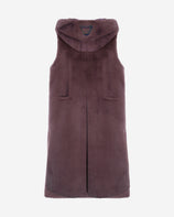[SIGNATURE] WOMEN'S FAUX FUR LAON HOODED MAXI VEST