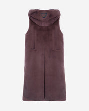 [PRIVATE] FAUX FUR LAON HOODED MAXI VEST