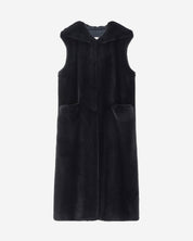 [PRIVATE] FAUX FUR LAON HOODED MAXI VEST