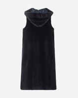 [SIGNATURE] WOMEN'S FAUX FUR LAON HOODED MAXI VEST