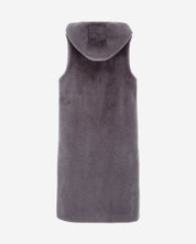 [PRIVATE] FAUX FUR LAON HOODED MAXI VEST