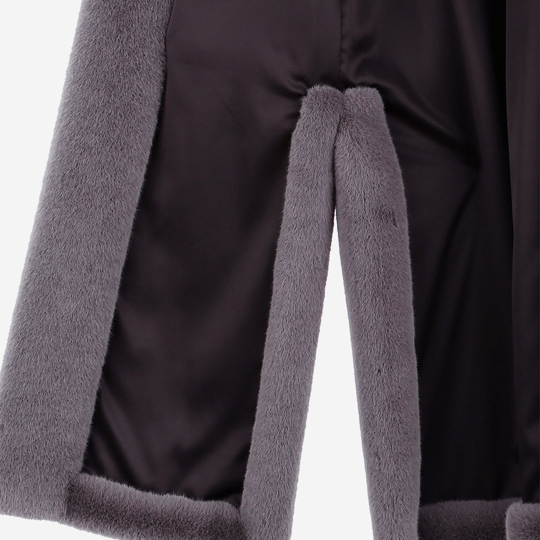 [SIGNATURE] WOMEN'S FAUX FUR LAON HOODED MAXI VEST