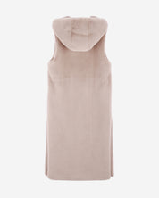 [PRIVATE] FAUX FUR LAON HOODED MAXI VEST