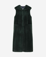 [SIGNATURE] WOMEN'S FAUX FUR LAON HOODED MAXI VEST