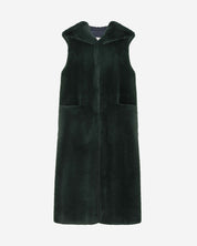 [PRIVATE] FAUX FUR LAON HOODED MAXI VEST