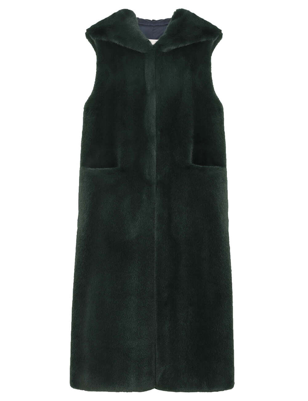 [REFURB] FAUX FUR LAON HOODED MAXI VEST