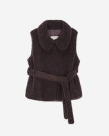 WOMEN'S FAUX FUR PETER BELTED VEST