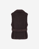 WOMEN'S FAUX FUR PETER BELTED VEST