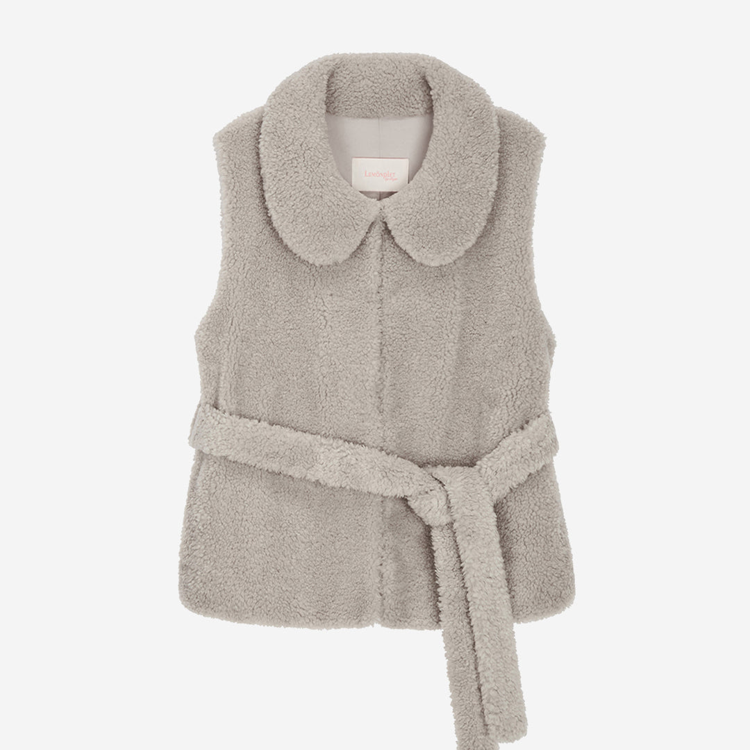 WOMEN'S FAUX FUR PETER BELTED VEST
