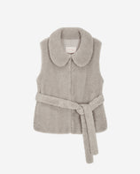 WOMEN'S FAUX FUR PETER BELTED VEST