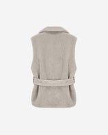 WOMEN'S FAUX FUR PETER BELTED VEST