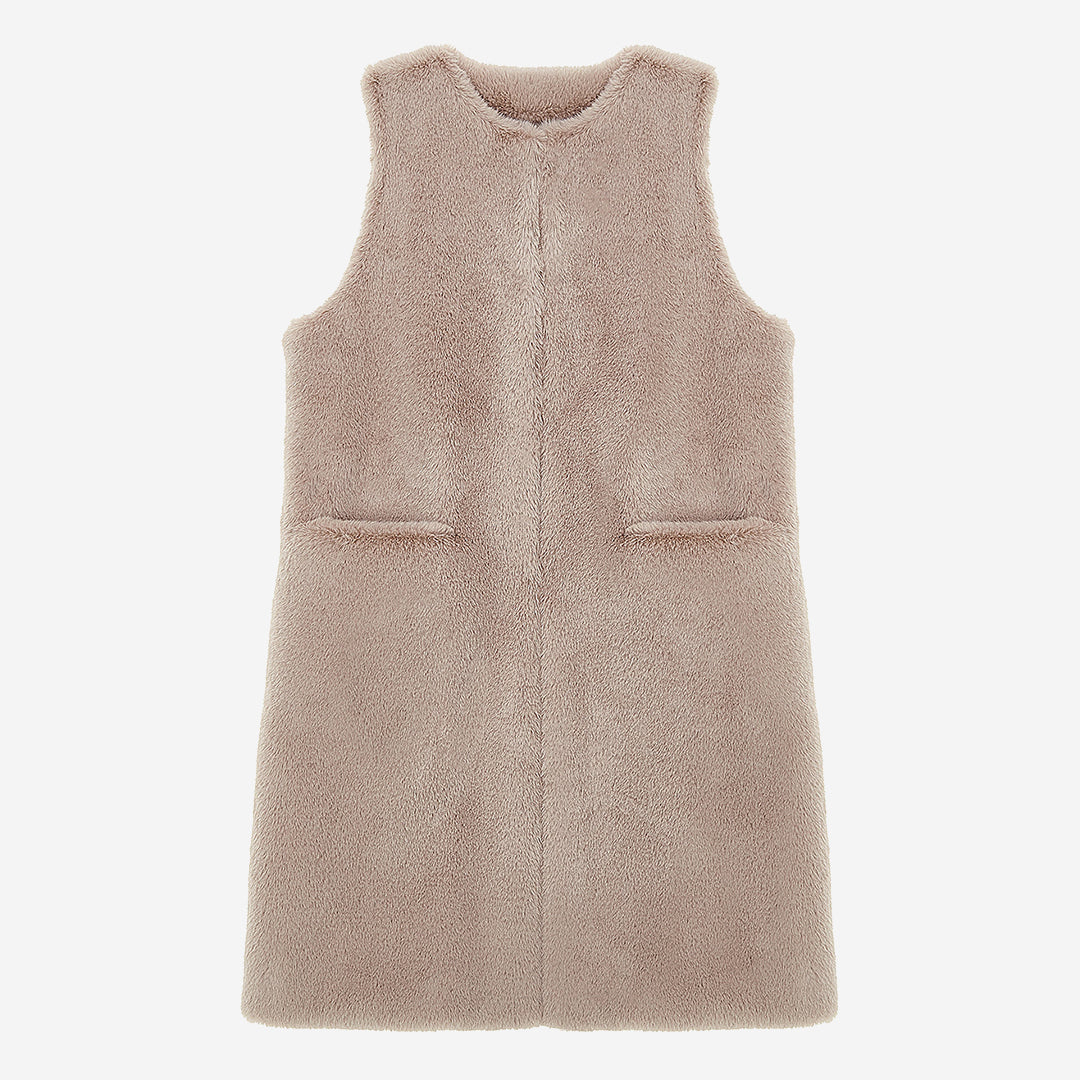 WOMEN'S FAUX FUR MRD LAON DRAWSTRING VEST