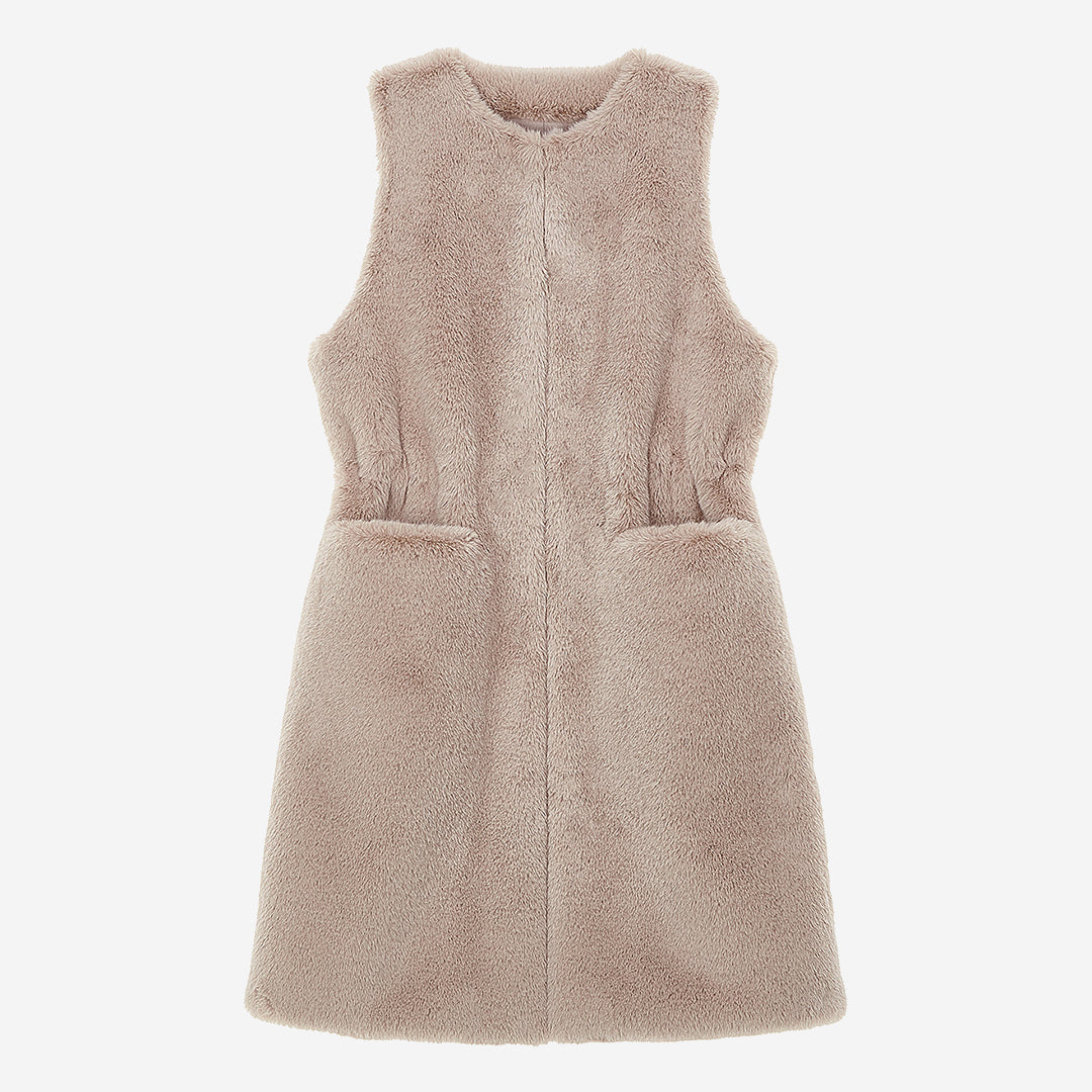 WOMEN'S FAUX FUR MRD LAON DRAWSTRING VEST