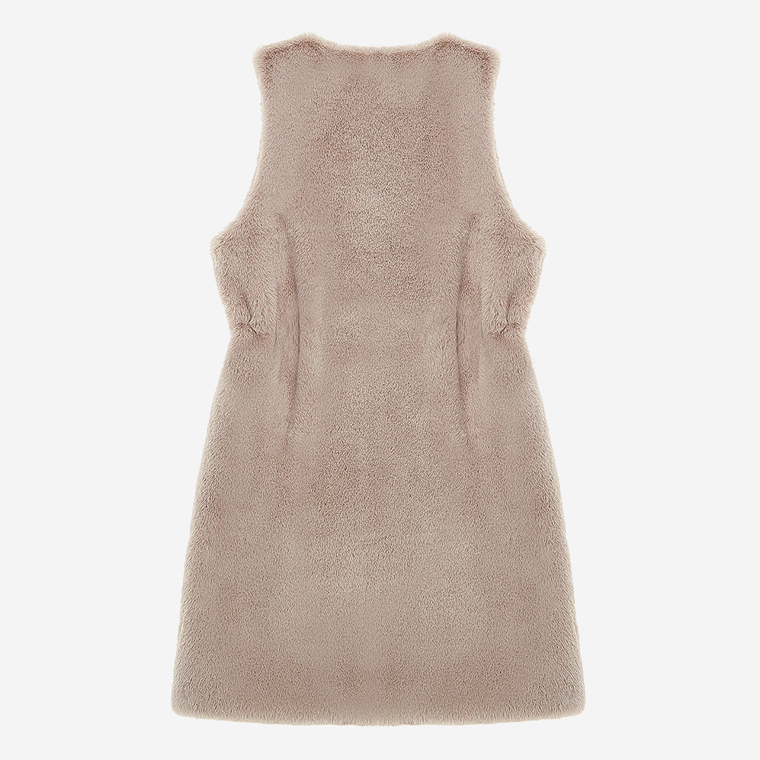 WOMEN'S FAUX FUR MRD LAON DRAWSTRING VEST