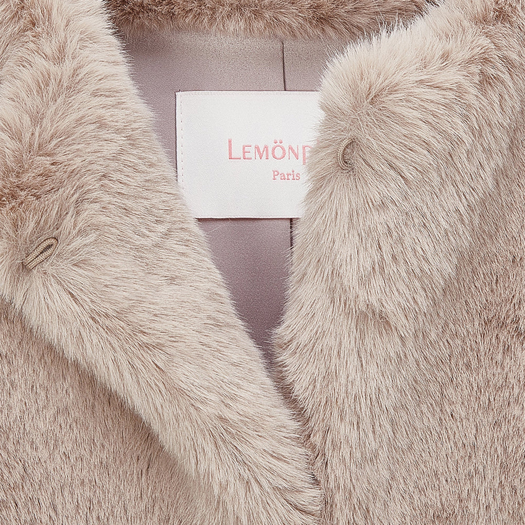 WOMEN'S FAUX FUR MRD LAON DRAWSTRING VEST