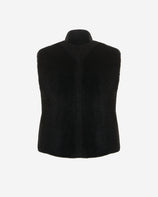 WOMEN'S FAUX FUR SOU HIGH-NECK VEST