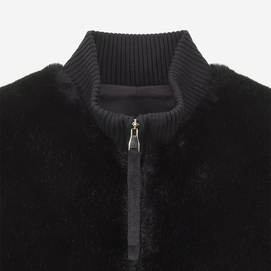 WOMEN'S FAUX FUR SOU HIGH-NECK VEST