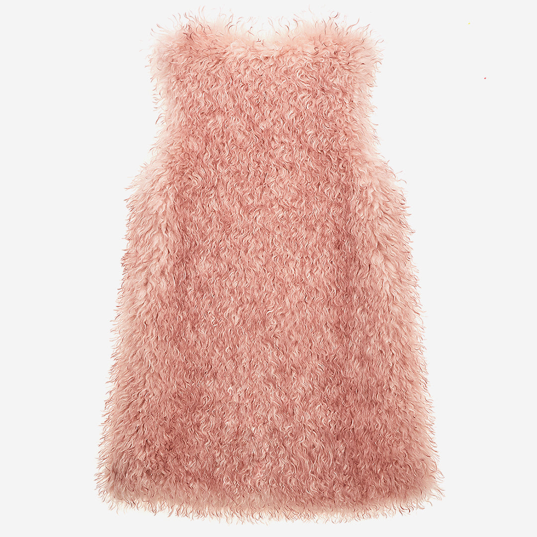 WOMEN'S FAUX FUR KUN MG V-NECK VEST