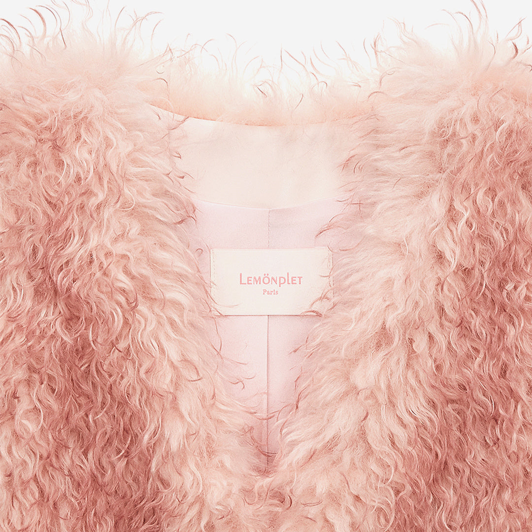 WOMEN'S FAUX FUR KUN MG V-NECK VEST