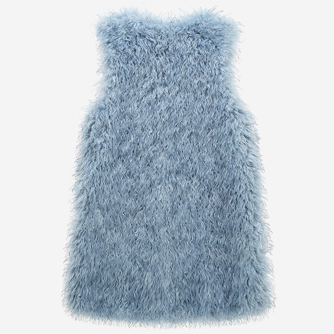WOMEN'S FAUX FUR KUN MG V-NECK VEST