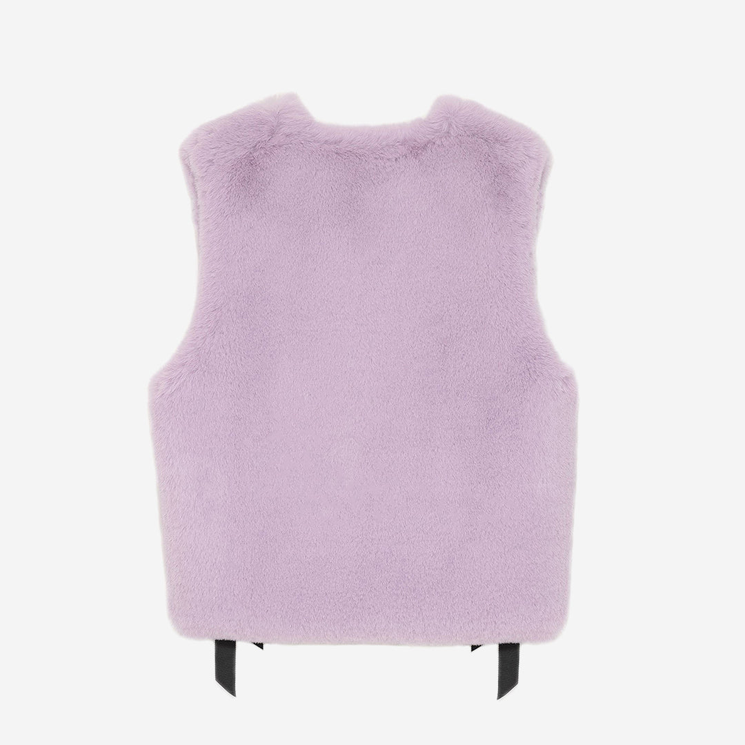 [PRIVATE] WOMEN'S FAUX FUR TIED KITTEN RIBBON VEST