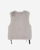 [PRIVATE] WOMEN'S FAUX FUR TIED KITTEN RIBBON VEST