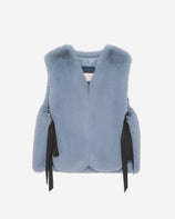 [PRIVATE] WOMEN'S FAUX FUR TIED KITTEN RIBBON VEST
