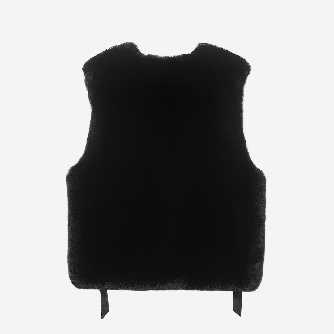[PRIVATE] WOMEN'S FAUX FUR TIED KITTEN RIBBON VEST