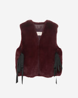 [PRIVATE] WOMEN'S FAUX FUR TIED KITTEN RIBBON VEST