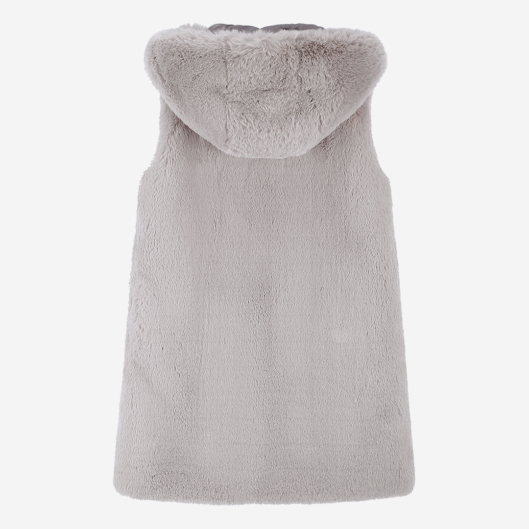 WOMEN'S FAUX FUR CUPID HOODED VEST