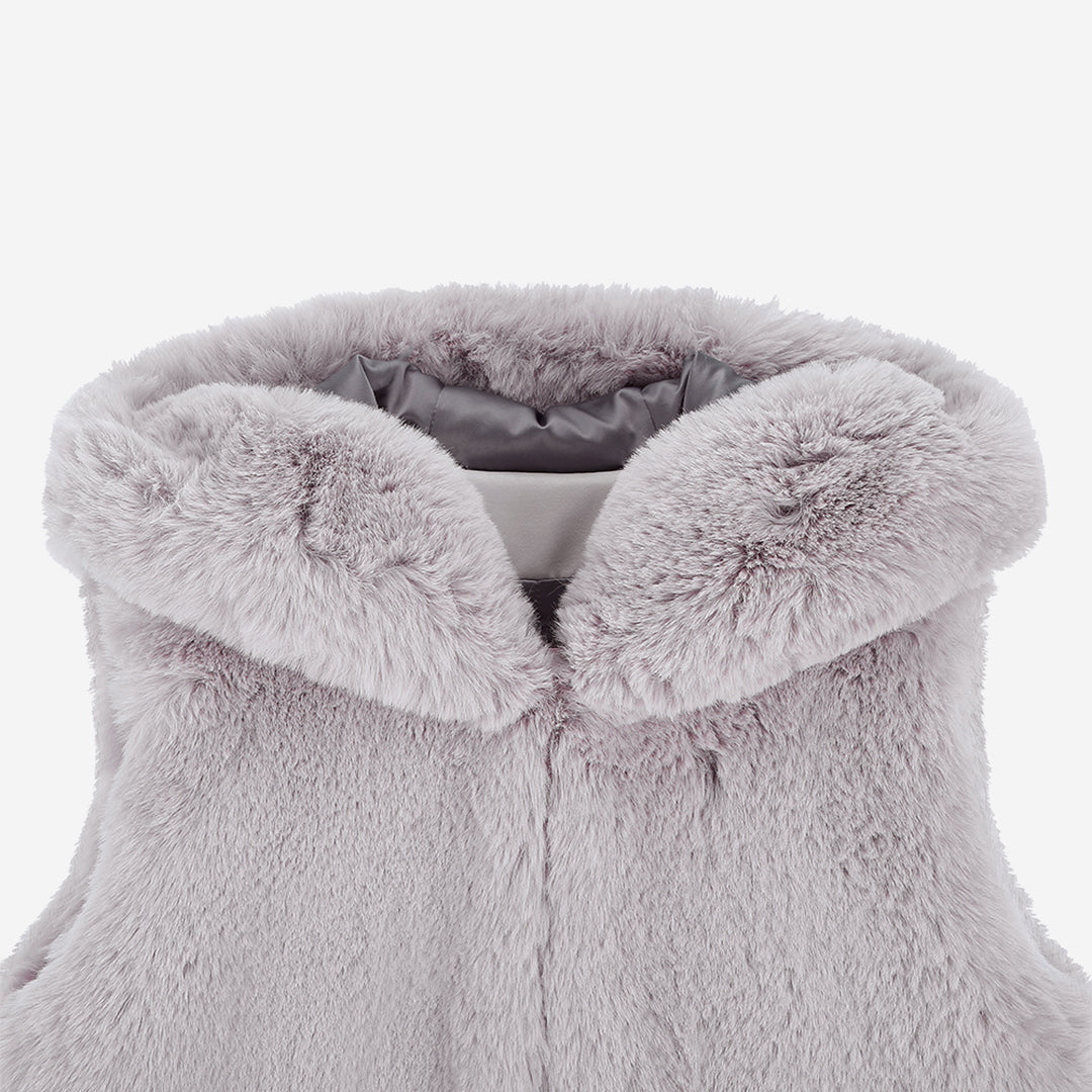 WOMEN'S FAUX FUR CUPID HOODED VEST