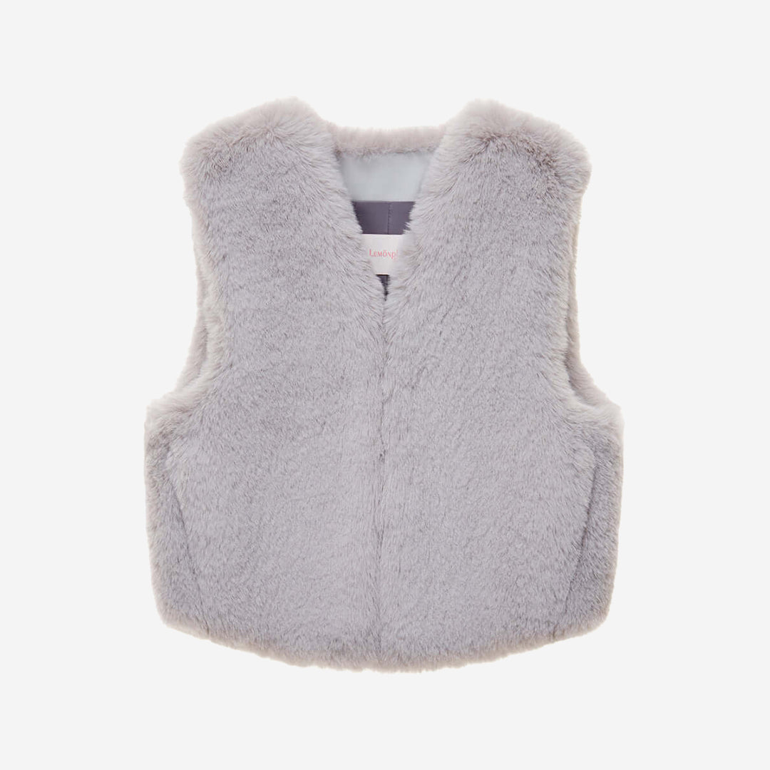 WOMEN'S FAUX FUR MINI KITTEN V-NECK VEST