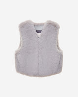 WOMEN'S FAUX FUR MINI KITTEN V-NECK VEST