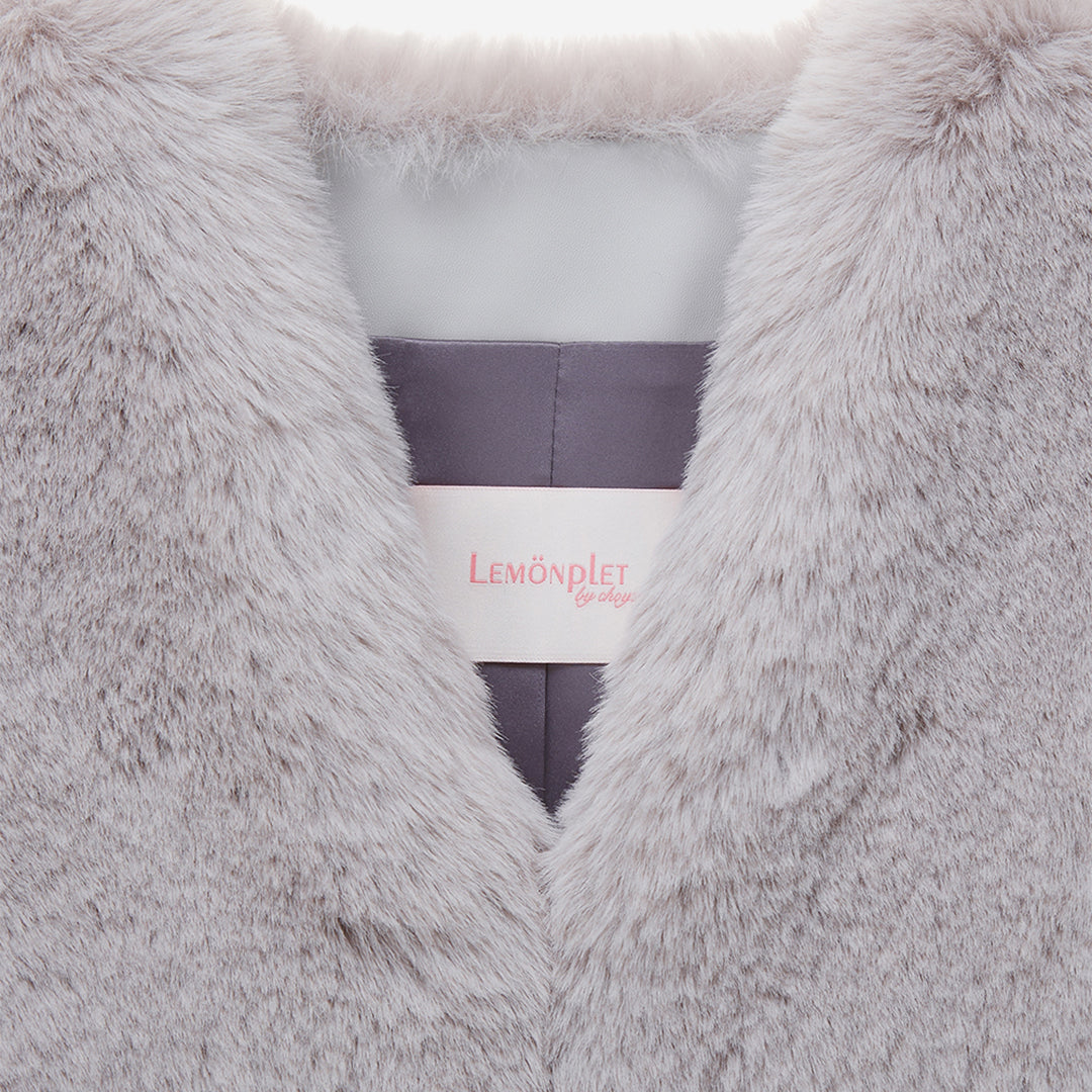 WOMEN'S FAUX FUR MINI KITTEN V-NECK VEST
