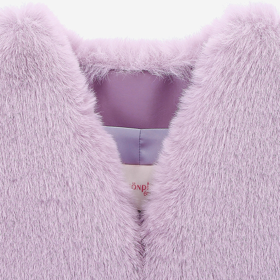 WOMEN'S FAUX FUR MINI KITTEN V-NECK VEST