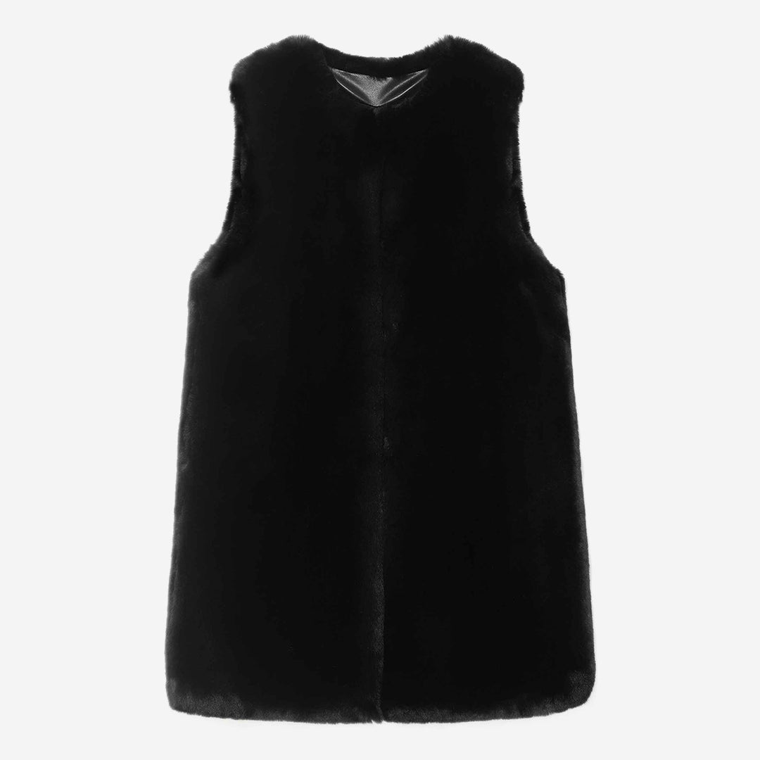 WOMEN'S FAUX FUR KUN MIDI VEST
